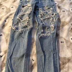 American Eagle Outfitters Light Blue Distressed Skinny Jeans